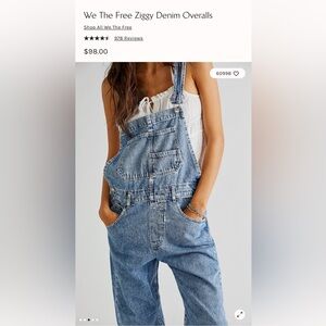 We The Free Blue Denim Overalls